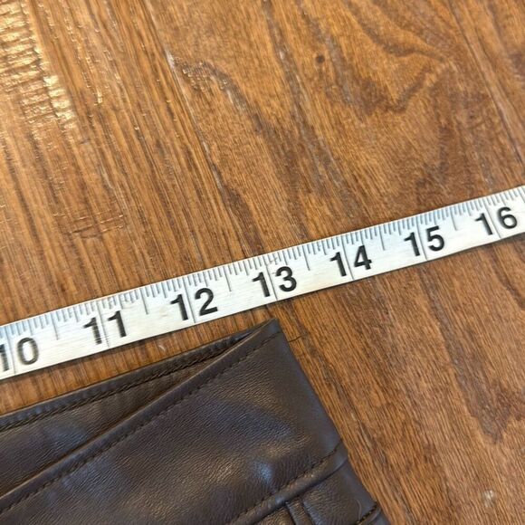 Old Navy high rise bootcut brown faux leather pants 0 - Picture 9 of 14